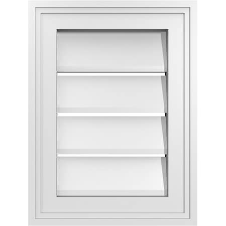 Ekena Millwork Vertical Surface Mount PVC Gable Vent: Functional, w/ 2"W x 1-1/2"P Brickmould Frame, 12"W x 16"H GVPVE12X1602SF